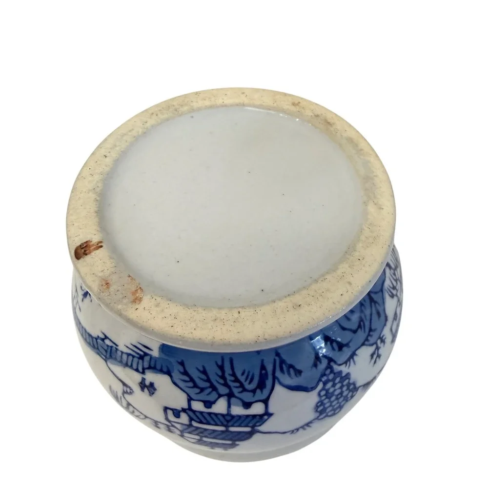 G.K.B. Delft Hand Painted Ginger Jar Holland Small Blue White Landscape Planter